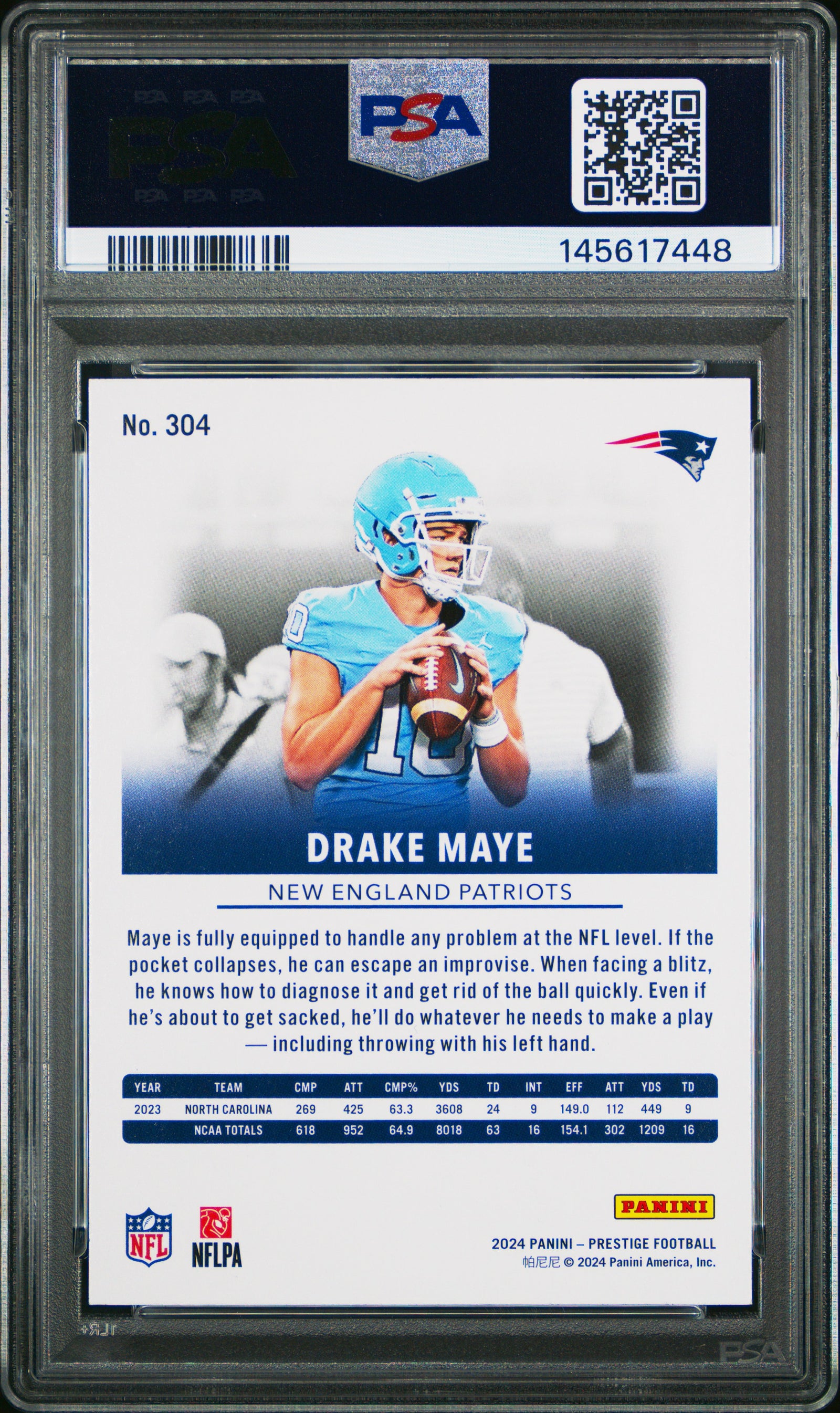 2024 Panini Prestige 304 Drake Maye PSA 7