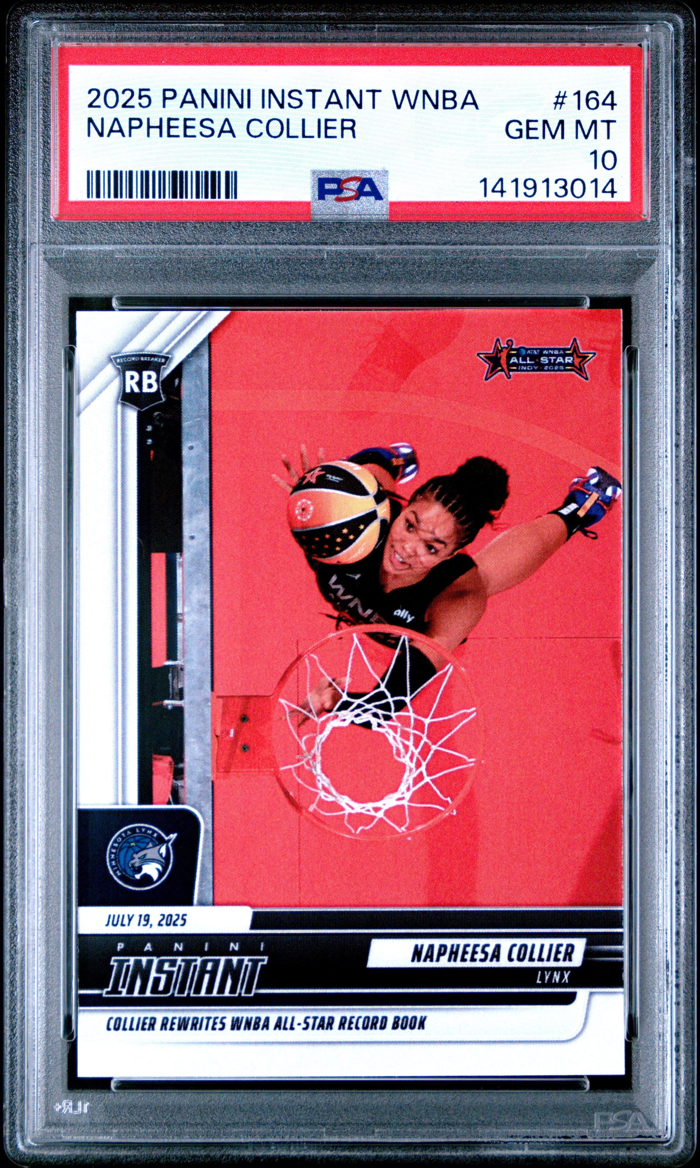 2025 PANINI INSTANT WNBA 164 NAPHEESA COLLIER PSA 10 - front