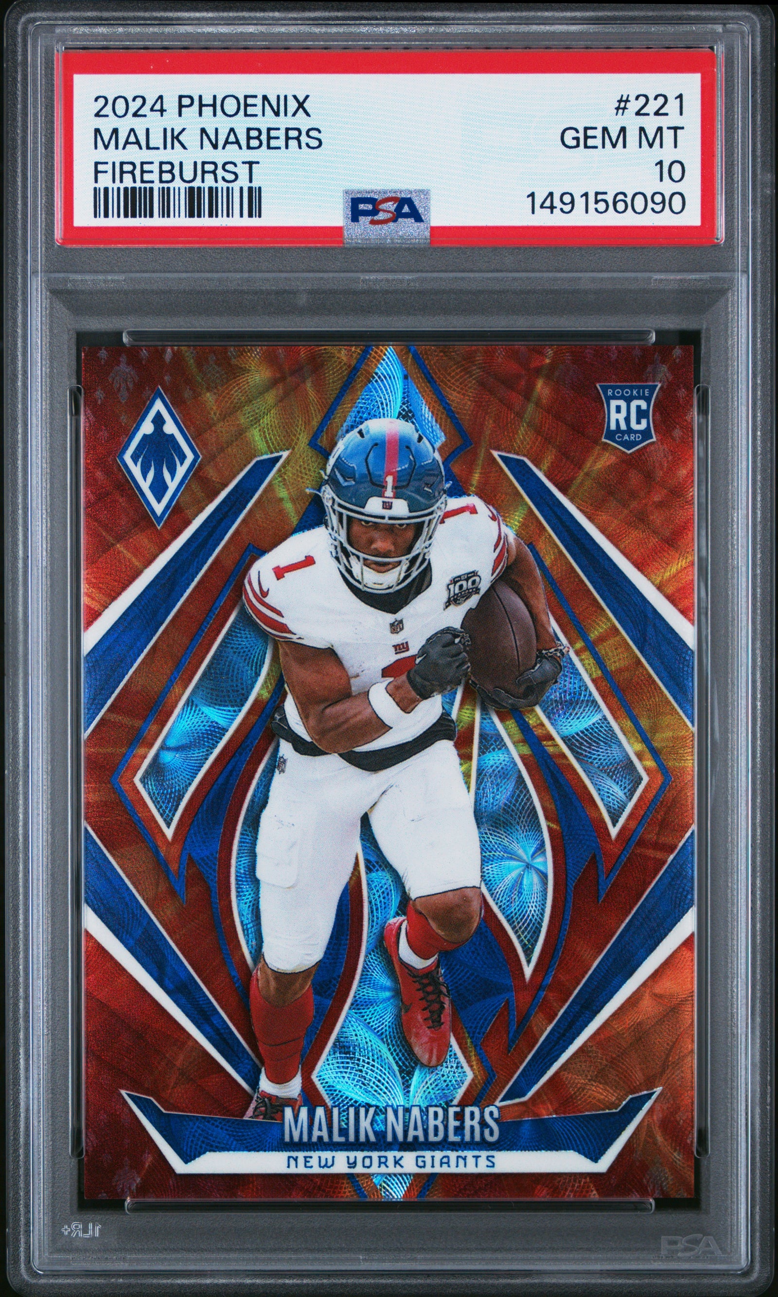 2024 Panini Phoenix 221 Malik Nabers Fireburst PSA 10