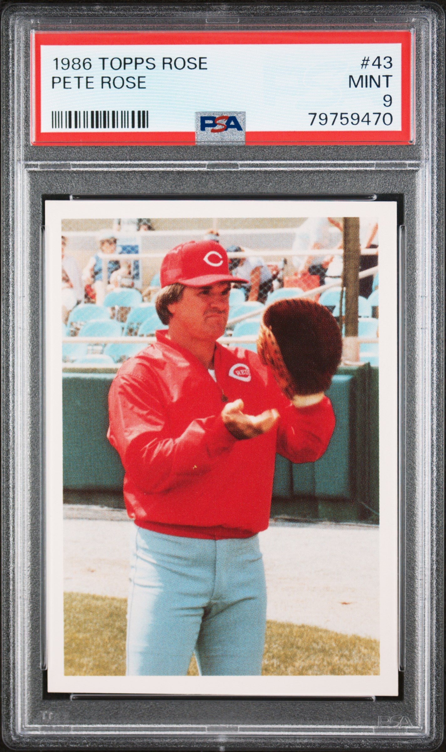 1986 TOPPS PETE ROSE SET 43 PETE ROSE PSA 9 - front