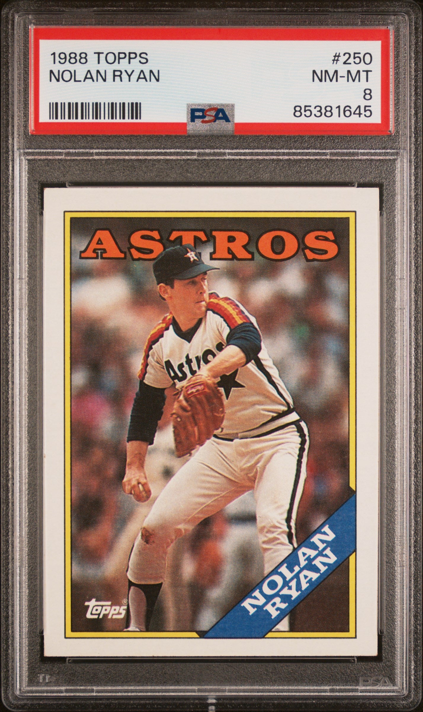 1988 TOPPS 250 NOLAN RYAN PSA 8 - front