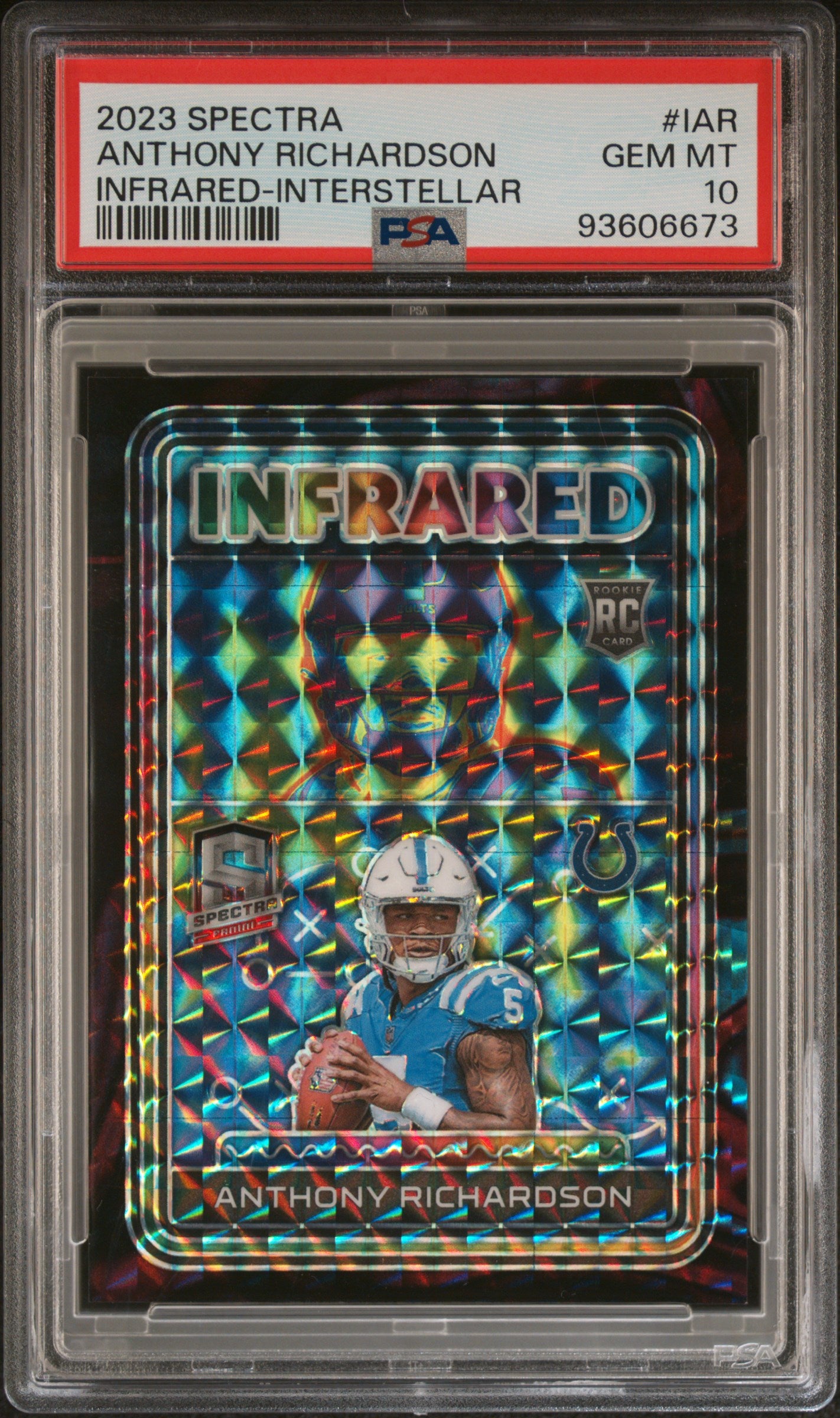 2023 Panini Spectra Infrared Iar Anthony Richardson Interstellar PSA 10
