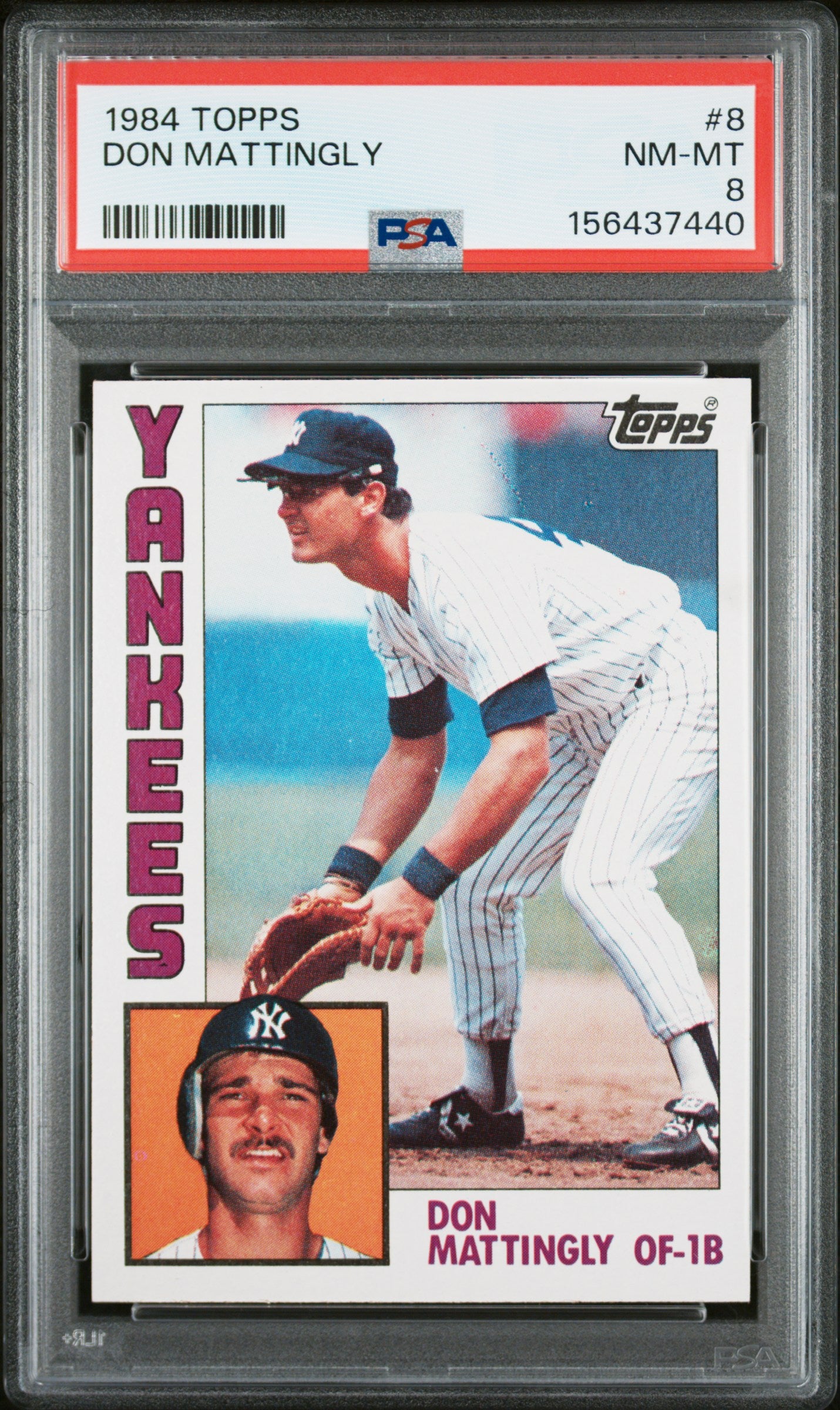 1984 TOPPS 8 DON MATTINGLY PSA 8 - front