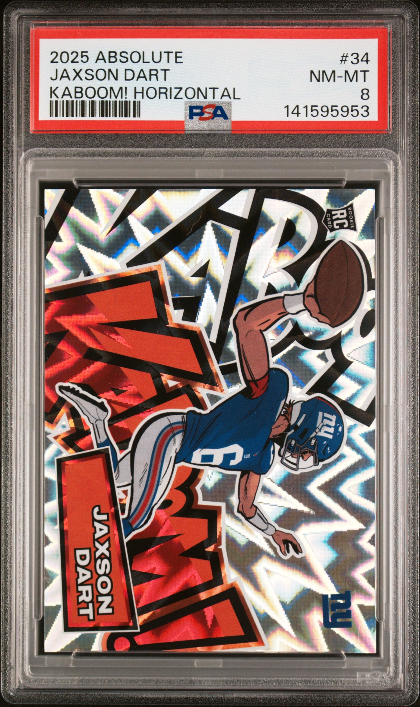 2025 PANINI ABSOLUTE KABOOM! HORIZONTAL 34 JAXSON DART PSA 8 - front