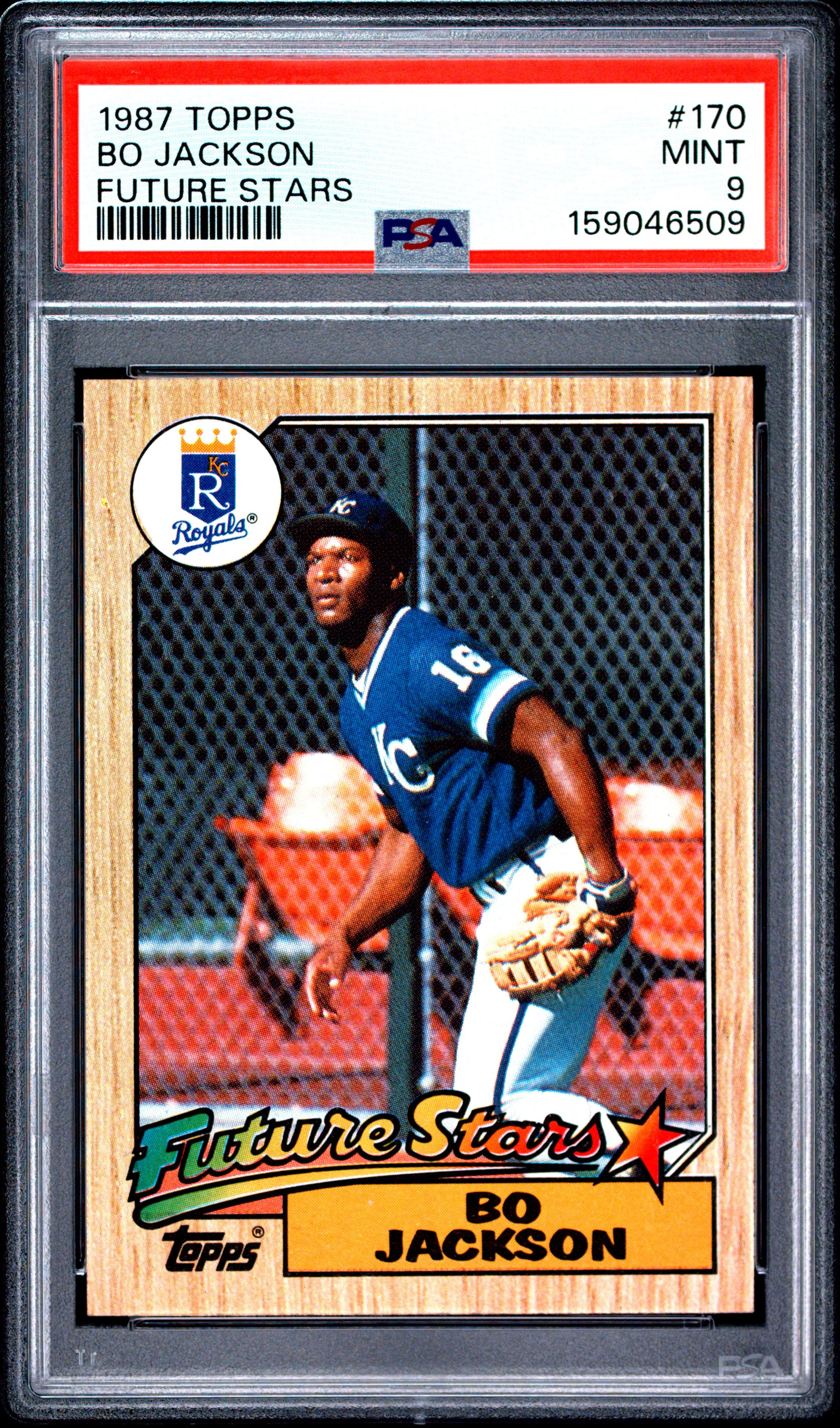 1987 TOPPS 170 BO JACKSON FUTURE STARS PSA 9 - front