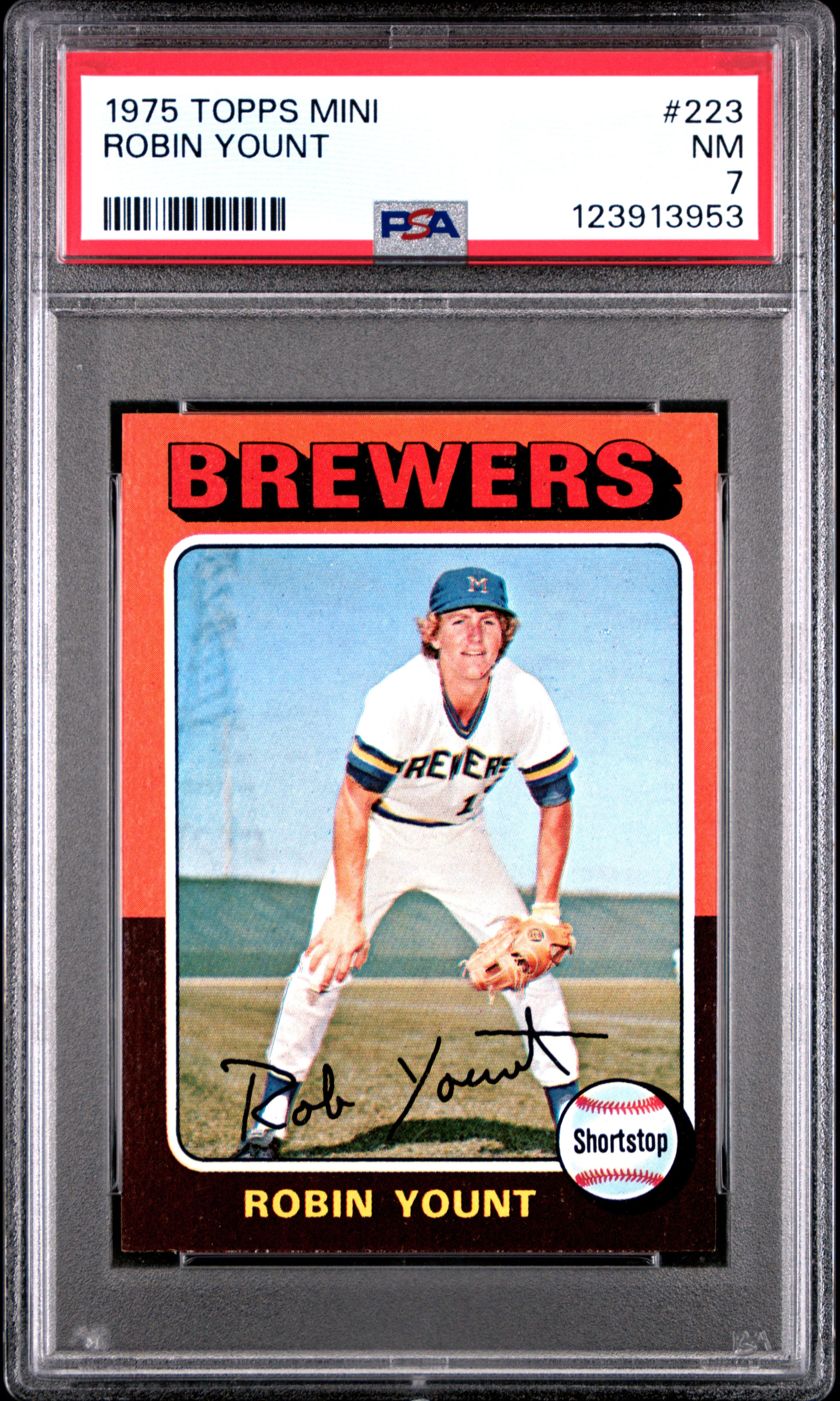1975 Topps Mini 223 Robin Yount PSA 7